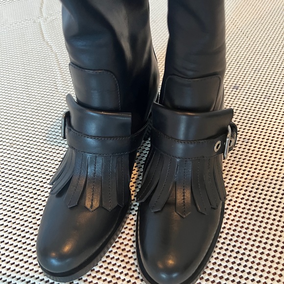 Almost New Prada Knee High Leather Boots Black Sz 7 - Picture 3 of 8
